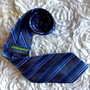 New John Bartlett mens silk striped tie